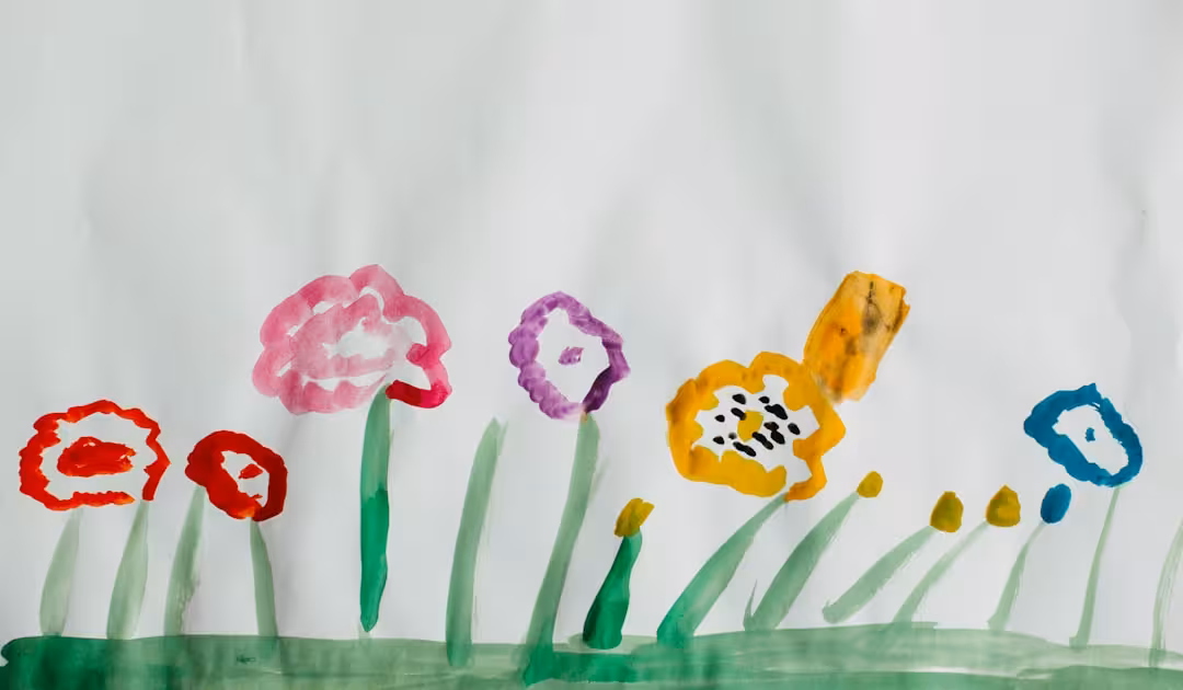 pink yellow and green flower decors