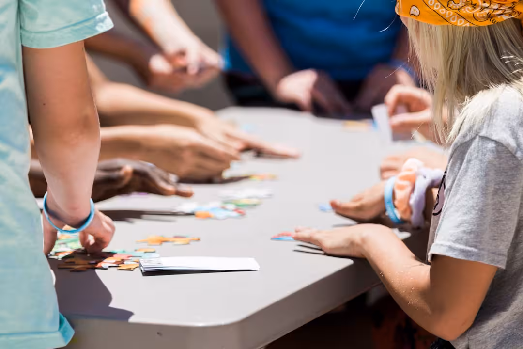children hands learning