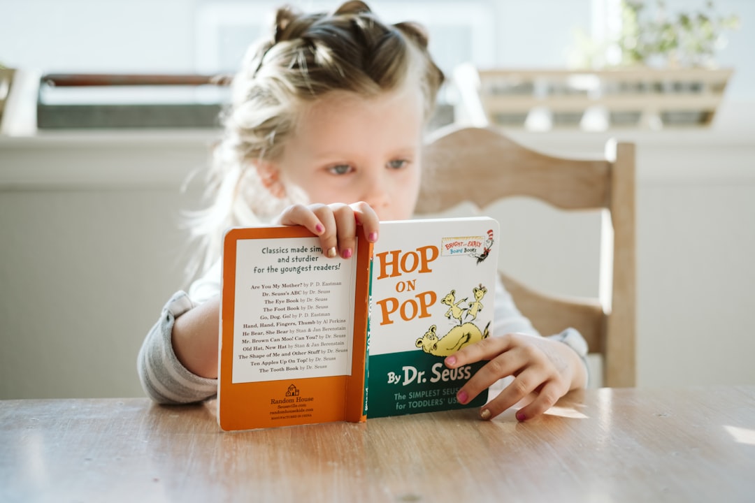 child reading book