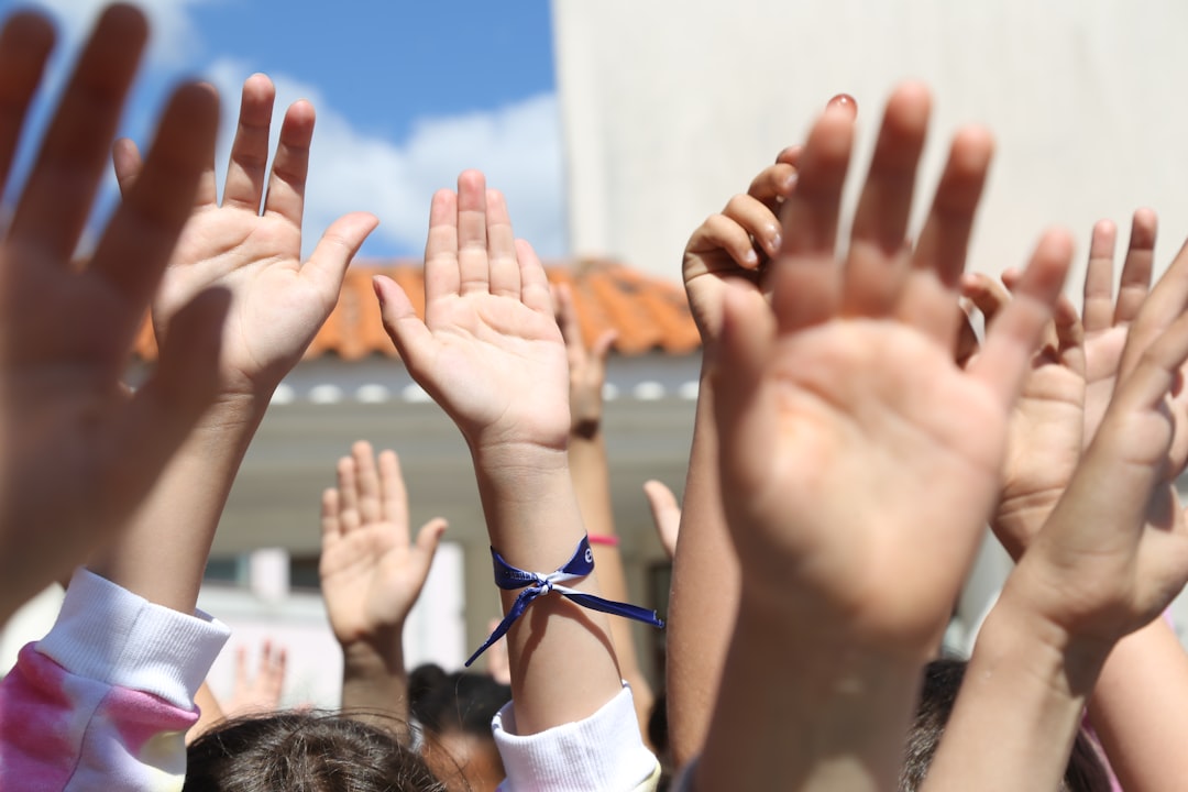 children hands learning
