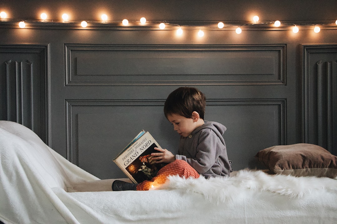 child reading book