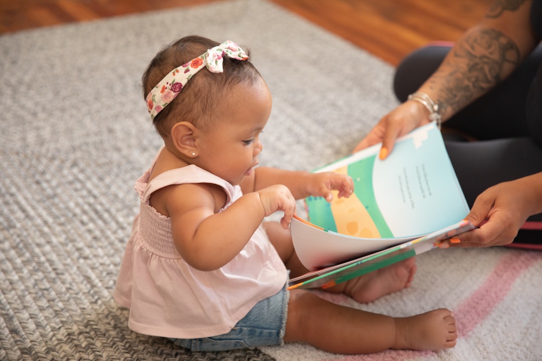 child reading book