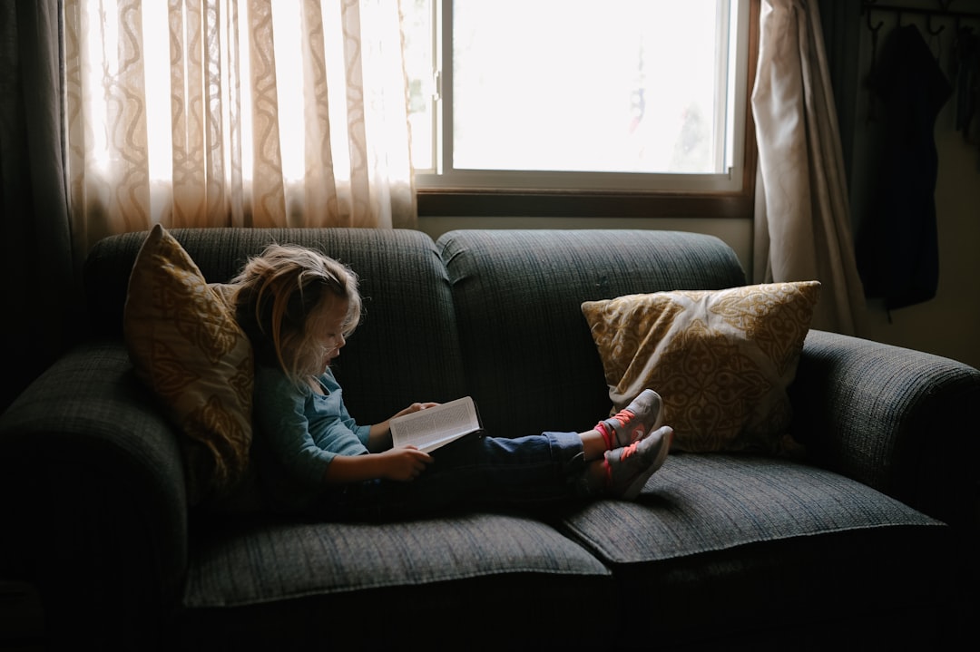 child reading book