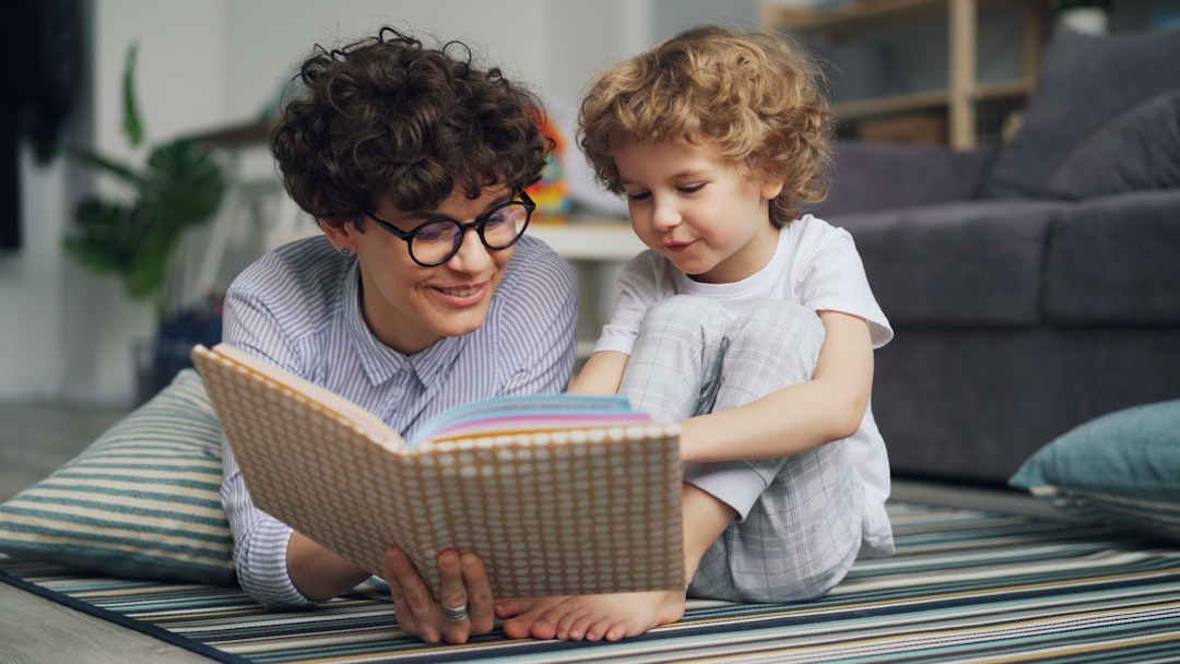 child reading book