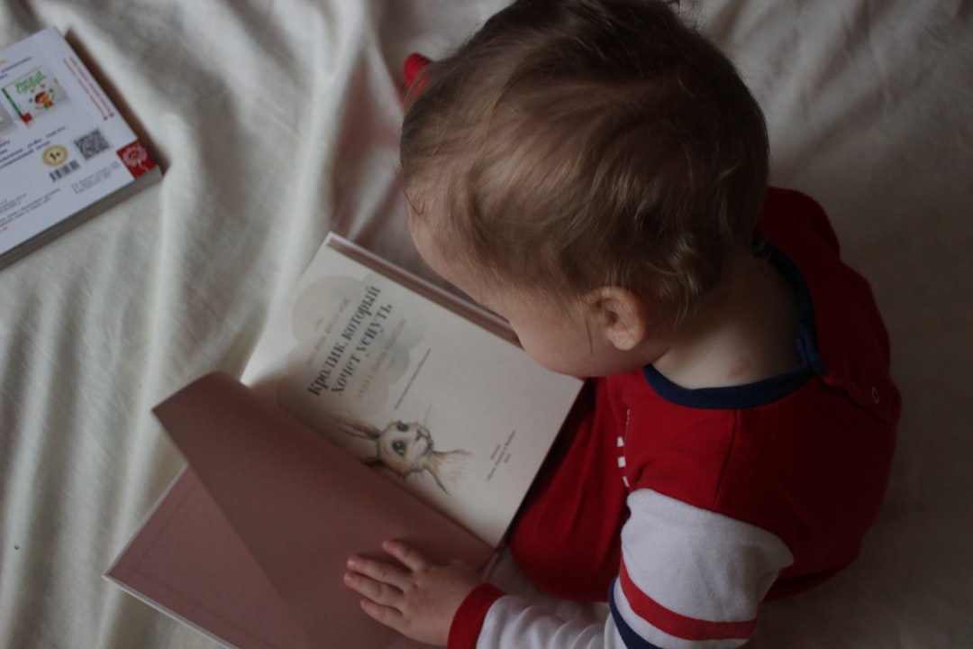 child reading book