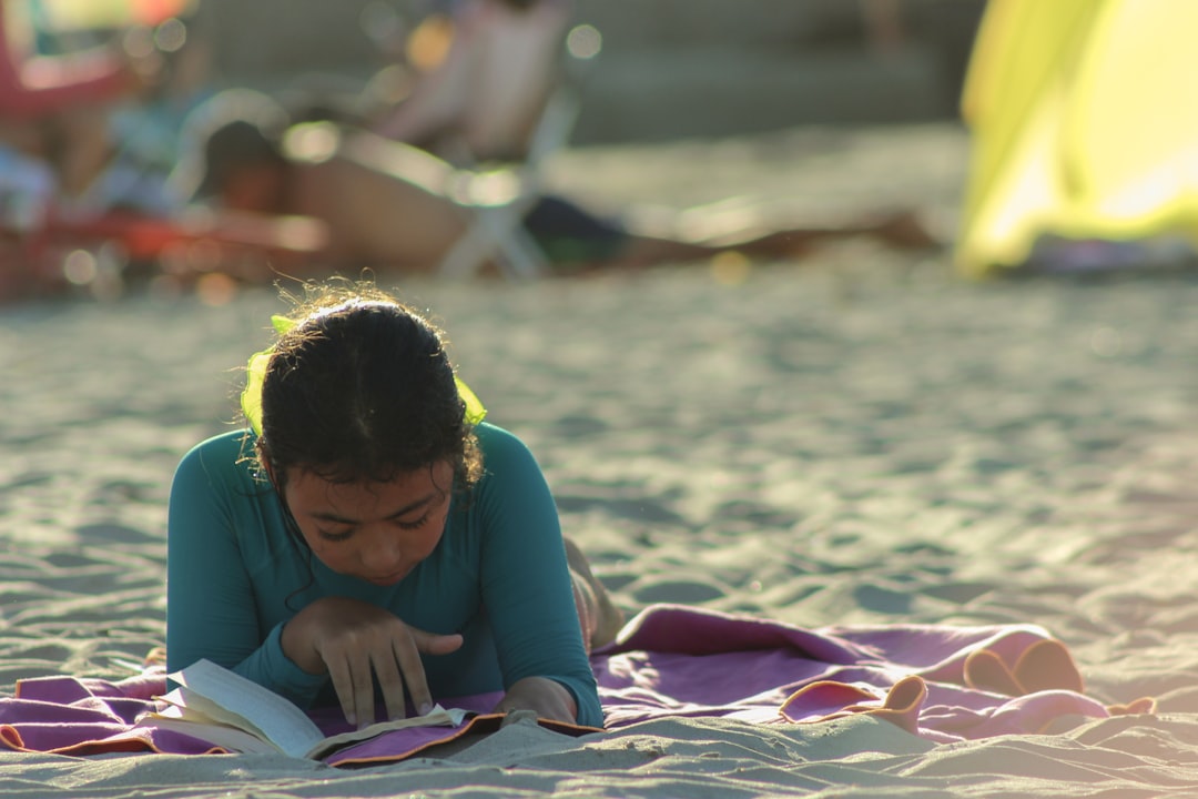 child reading book