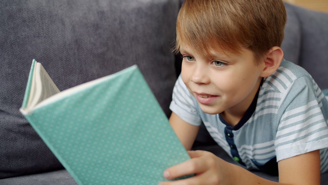 child reading book