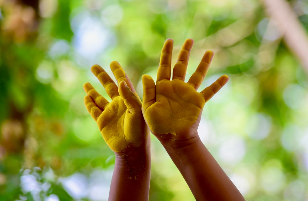 children hands learning