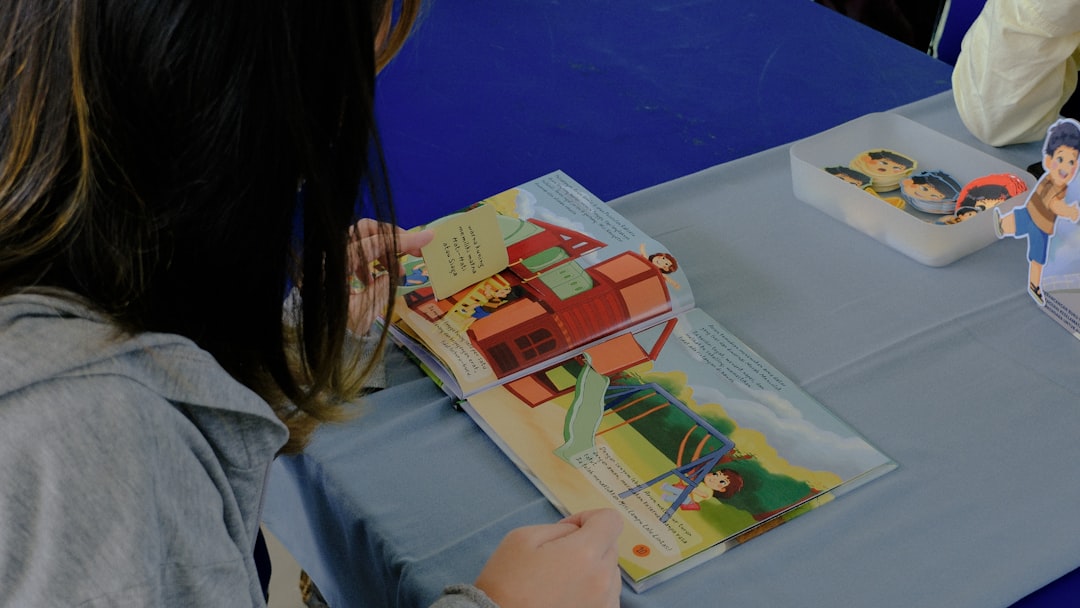 child reading book