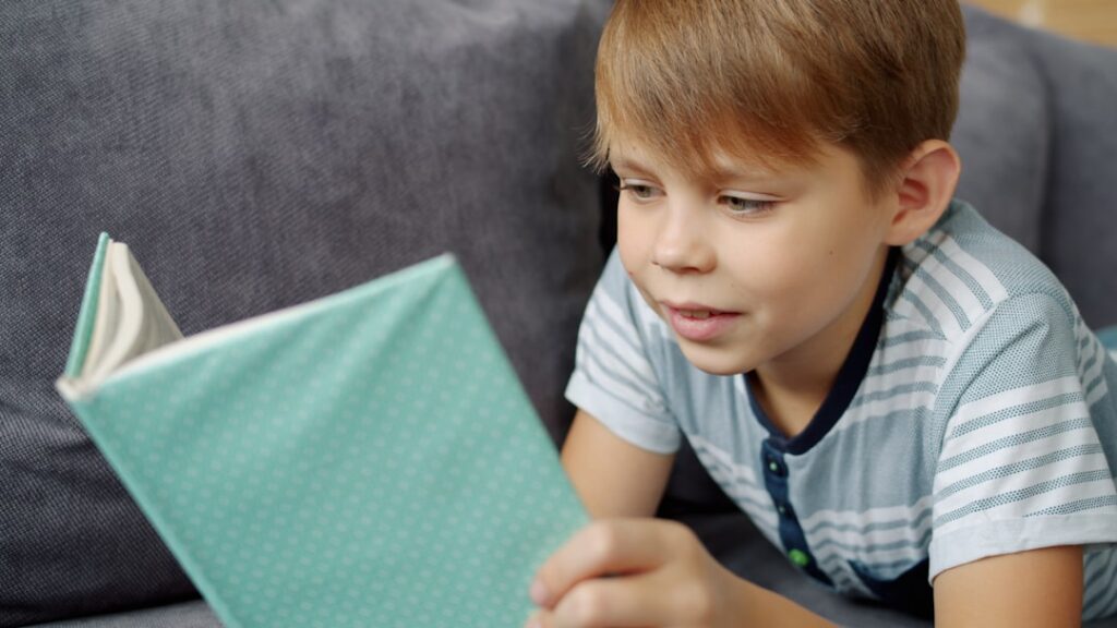 Niño disfrutando de un libro en un ambiente tranquilo y acogedor