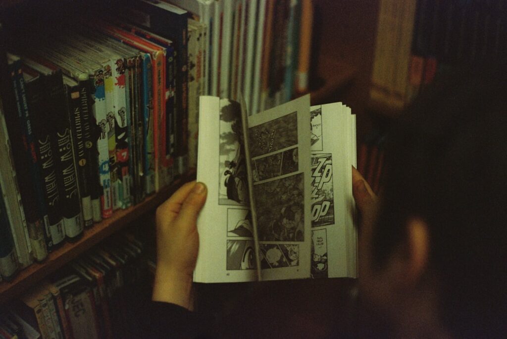 child reading book