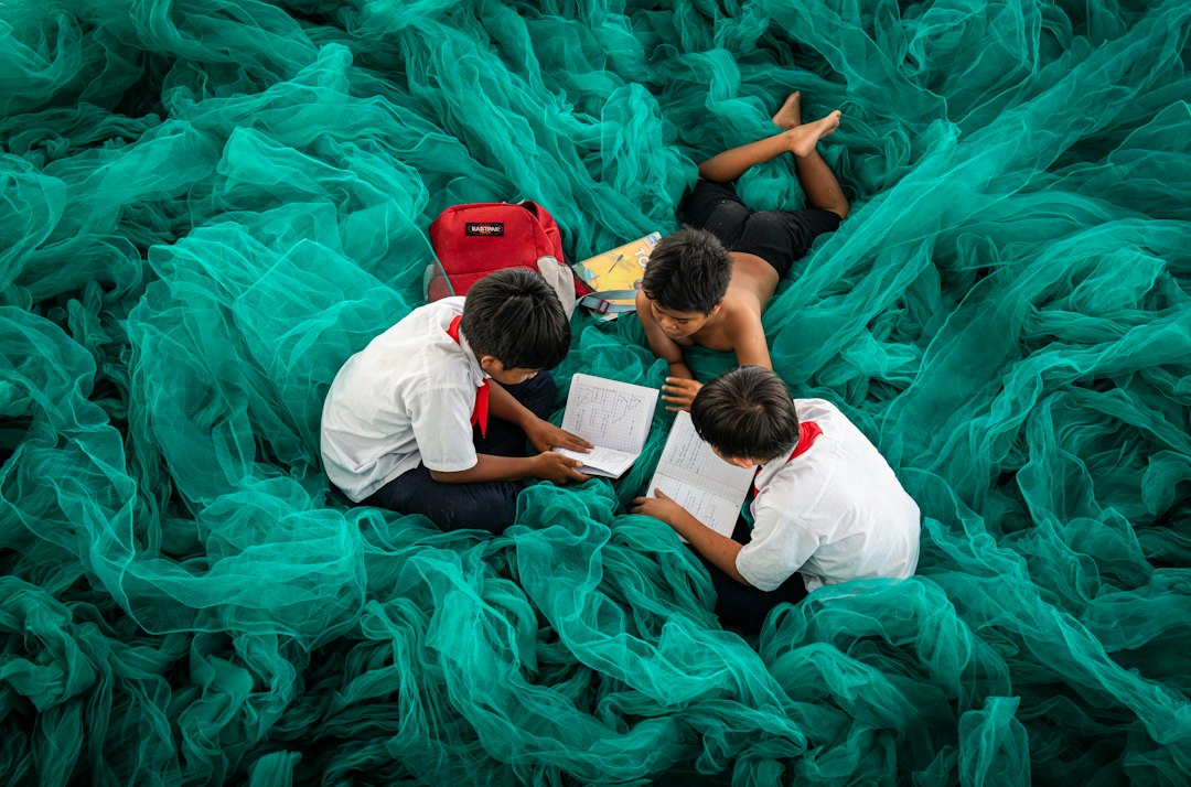 Montessori method school - Children of different ages working on different tasks at the same time